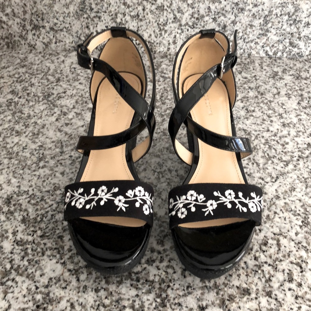 Black Wedge Sandals